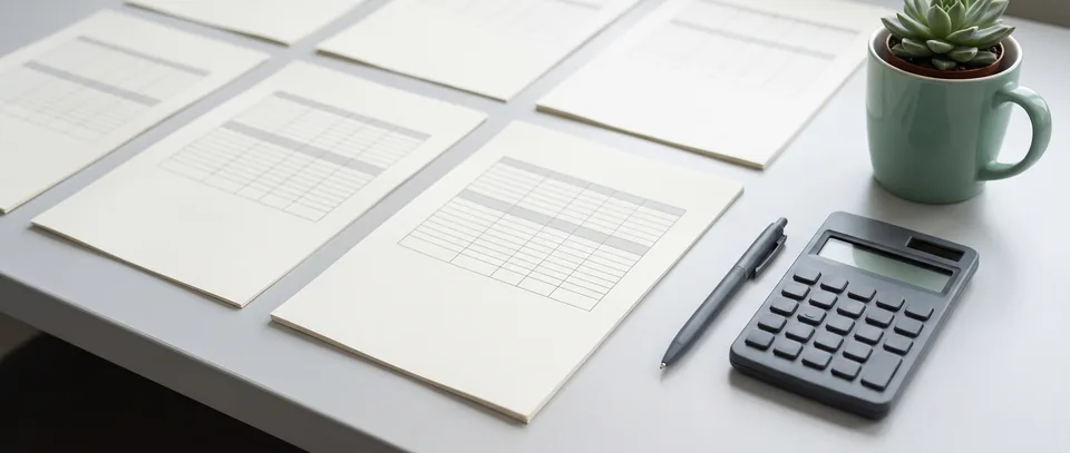 A desk with printed customer purchase orders, a laptop and a pen ready for order entry